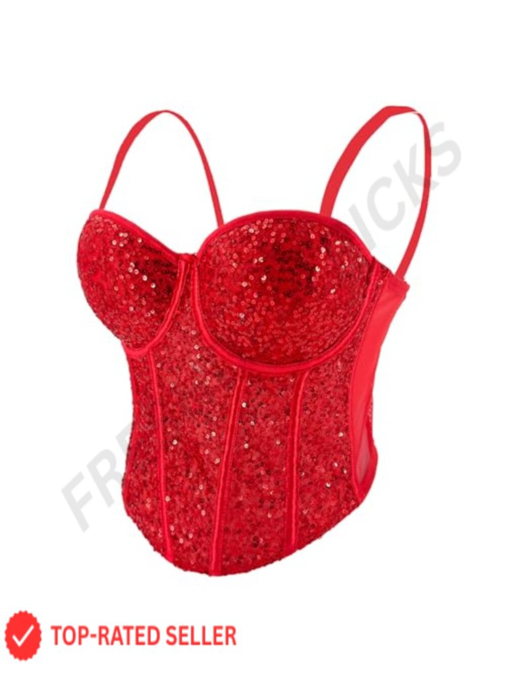 Sequin Sheer Mesh Bustier Corset Top Padded Detachable Straps